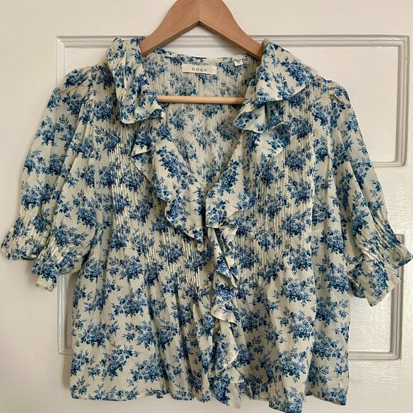 DÔEN Henri Top in Bleu Rosier Floral (S) - Picture 4 of 6